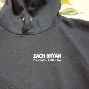 Unisex Black Large Zach Brayn The Quittin Time Tour Country Music Hoodie Band